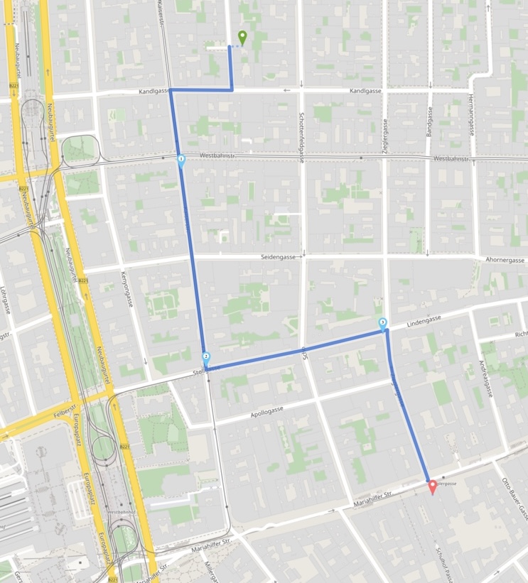 Route overview map